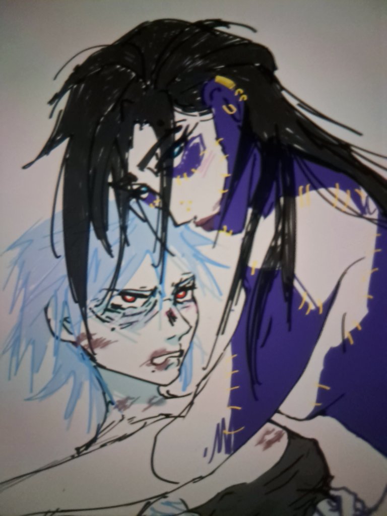 I doodle everyhjing on one layer and regret it immensely every time anyeay i love #shigaraki