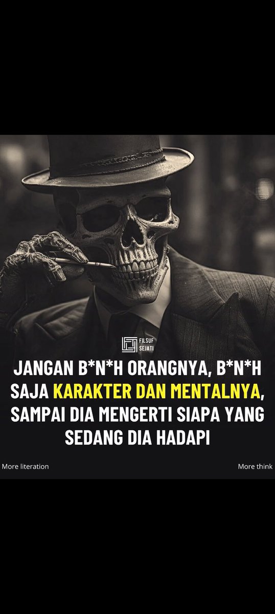 GarudaHitam75's tweet photo. @QudsNen Don't kill the person, just kill his character and mentality, so he knows who he's dealing with. https://t.co/b7rp86NdNU