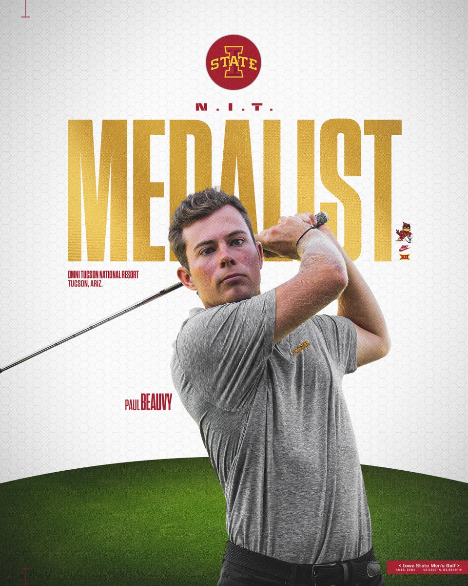 Brought It Home!

Paul Beauvy goes -15 (‼️) to win the N.I.T.!

#Cyclones | 🌪️⛳️🌪️