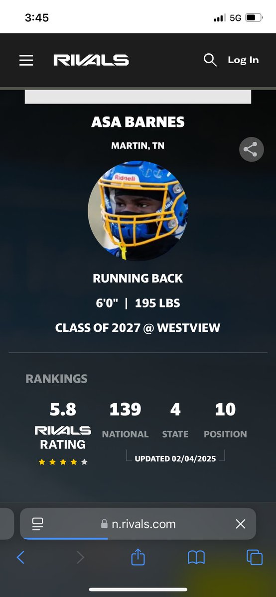 Asa Barnes (@iamd1asa34) on Twitter photo Extremely blessed to be rated as a 4 star and #4 ranked player in the state of Tennessee <a href="/ChadSimmons_/">ChadSimmons</a> <a href="/WV_Chargers_FB/">Westview Chargers Football</a> <a href="/coachjakesisk/">Coach J M.Ed., HSSCA, USAW, NASM CPT</a> <a href="/SWiltfong_/">Steve Wiltfong</a> <a href="/adamgorney/">Adam Gorney</a> <a href="/ChastainAJ/">Austin Chastain | Jackson Sun</a> <a href="/joe_spears7/">Joe Spears🏈🏀</a> <a href="/drew_toennies/">Drew Toennies</a> <a href="/AdamT_16/">Adam Turner</a> Extremely blessed to be rated as a 4 star and #4 ranked player in the state of Tennessee <a href="/ChadSimmons_/">ChadSimmons</a> <a href="/WV_Chargers_FB/">Westview Chargers Football</a> <a href="/coachjakesisk/">Coach J M.Ed., HSSCA, USAW, NASM CPT</a> <a href="/SWiltfong_/">Steve Wiltfong</a> <a href="/adamgorney/">Adam Gorney</a> <a href="/ChastainAJ/">Austin Chastain | Jackson Sun</a> <a href="/joe_spears7/">Joe Spears🏈🏀</a> <a href="/drew_toennies/">Drew Toennies</a> <a href="/AdamT_16/">Adam Turner</a>