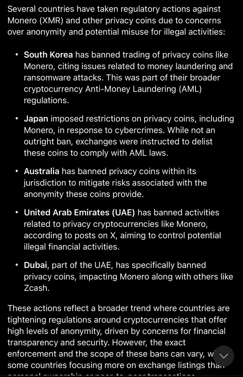 CrashiusClay69's tweet photo. Let’s put a point in front of everyone’s face today

#Monero has been getting banned all around the world, delisted from top exchanges

AND STILL has held up better than 99.9999% of coins

It has went UP ONLY after Binance delisted it 

So let me ask u

A coin that’s been delisted, BANNED, has the attention of the IRS which put a $625,000 bounty on $XMR for anyone who can crack it

and it STILL can’t go down

What bad catalysts or things can bring it down then??

The answer is: 

the first UNCENSORABLE digital money the world has ever had is the most unstoppable money ever 

Store some wealth in it

Even if it’s just .10% of ur net worth

How can u know about the first uncensorable digital money at this scale we have ever had

And not own some.