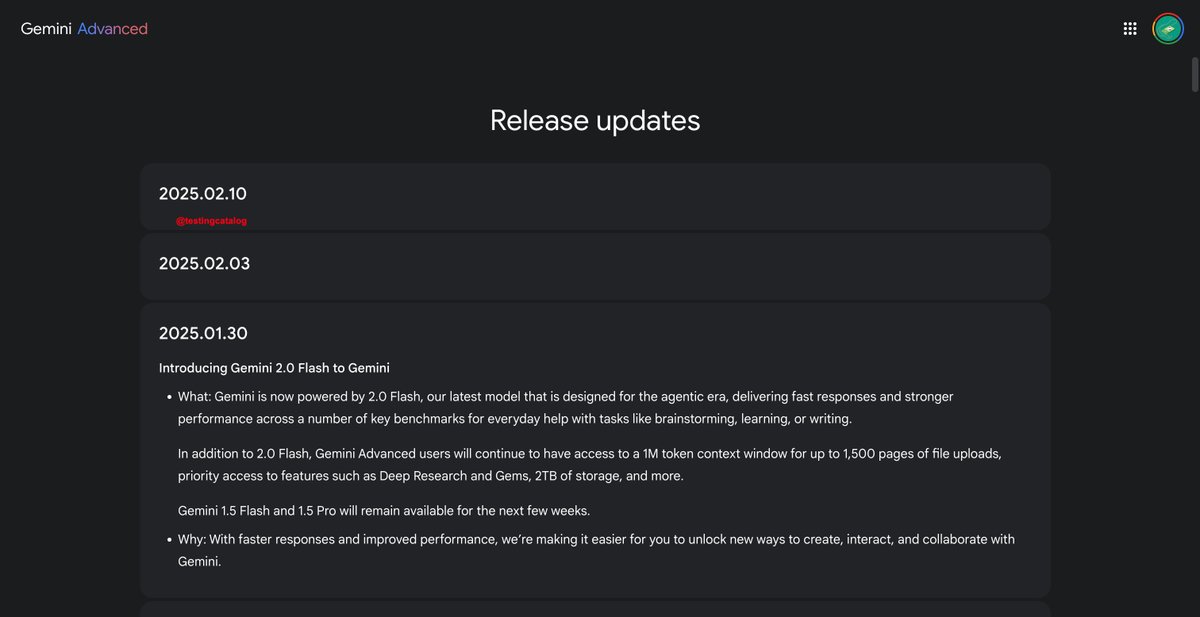 testingcatalog's tweet photo. 2 new changelog placeholders have been added to Gemini ♊️

03.02 and 10.02 👀👀👀 https://t.co/2lteZ44Qix