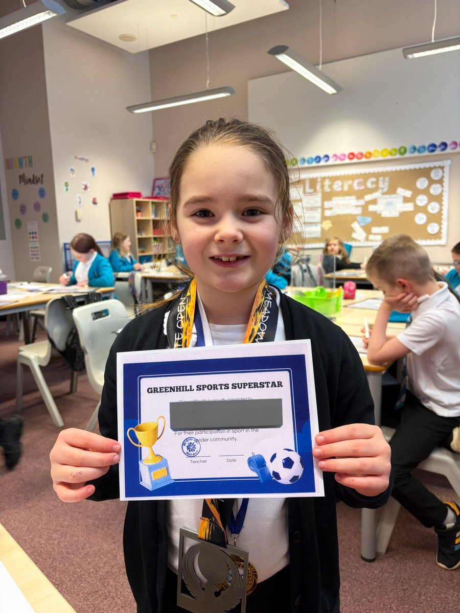 KARATE QUEEN STRIKES AGAIN 🥋 👑 

Well done to R from Primary 4, who won 2nd place at her karate competition last weekend. She couldn’t wait to share her success with all her friends and teacher. 

We are all super proud @GreenhillPS 🌟