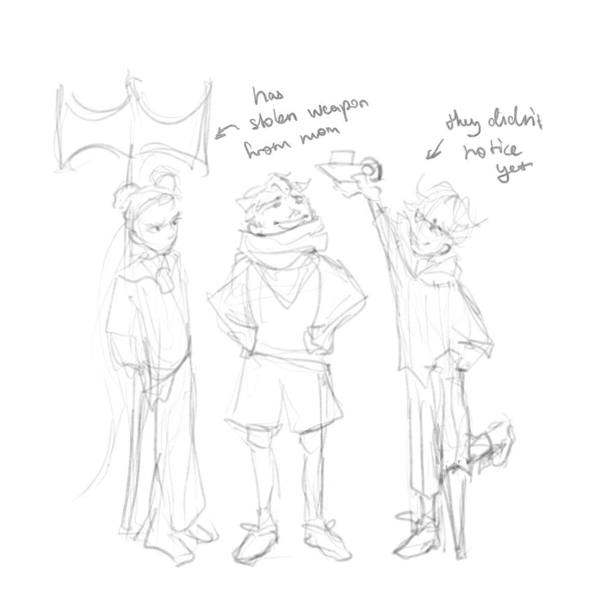 I actually love drawing kids, so i sketched a little thing quickly (I’ll do line + color later)

they’re playing pirates and cowboys