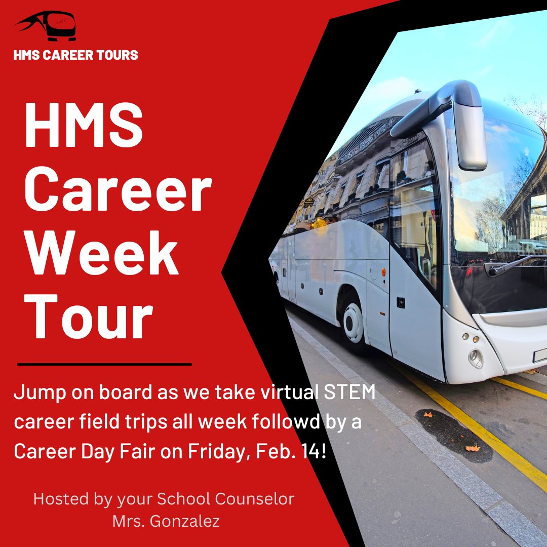 Next week is our annual #HMS #Careerweek where students will explore careers in Science, Technology, Engineering, and Math! We are so excited for our students to share in all the expertise and knowledge our #community has to offer. #STEM #SMUSD