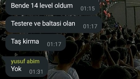 abla git uyu ya saat 1bucuk hâlâ hayday oynuo😭
"tas kirma"