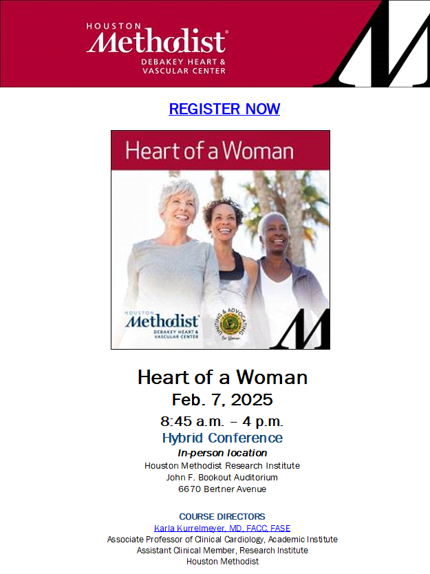 DeBakey CV Education - World Class CV Training (@debakeycvedu) on Twitter photo Register for the 2025 Heart of a Woman event this Friday, Feb 07, 2025. Join Dr. <a href="/dr_chebrolu/">Bindu Chebrolu</a> <a href="/valeriaduarteMD/">Valeria Duarte MD MPH</a> <a href="/NadeenFaza/">Nadeen N. Faza, M.D.</a> and Dr. Kurrelmeyer at this hybrid event. learn.houstonmethodist.org/cardiovascular… Register for the 2025 Heart of a Woman event this Friday, Feb 07, 2025. Join Dr. <a href="/dr_chebrolu/">Bindu Chebrolu</a> <a href="/valeriaduarteMD/">Valeria Duarte MD MPH</a> <a href="/NadeenFaza/">Nadeen N. Faza, M.D.</a> and Dr. Kurrelmeyer at this hybrid event. learn.houstonmethodist.org/cardiovascular…