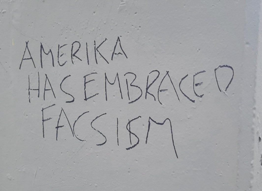 TheIllegit's tweet photo. Graffiti spotted on an outdoor wall next to a dry riverbed. https://t.co/dfPxO1PCz0
