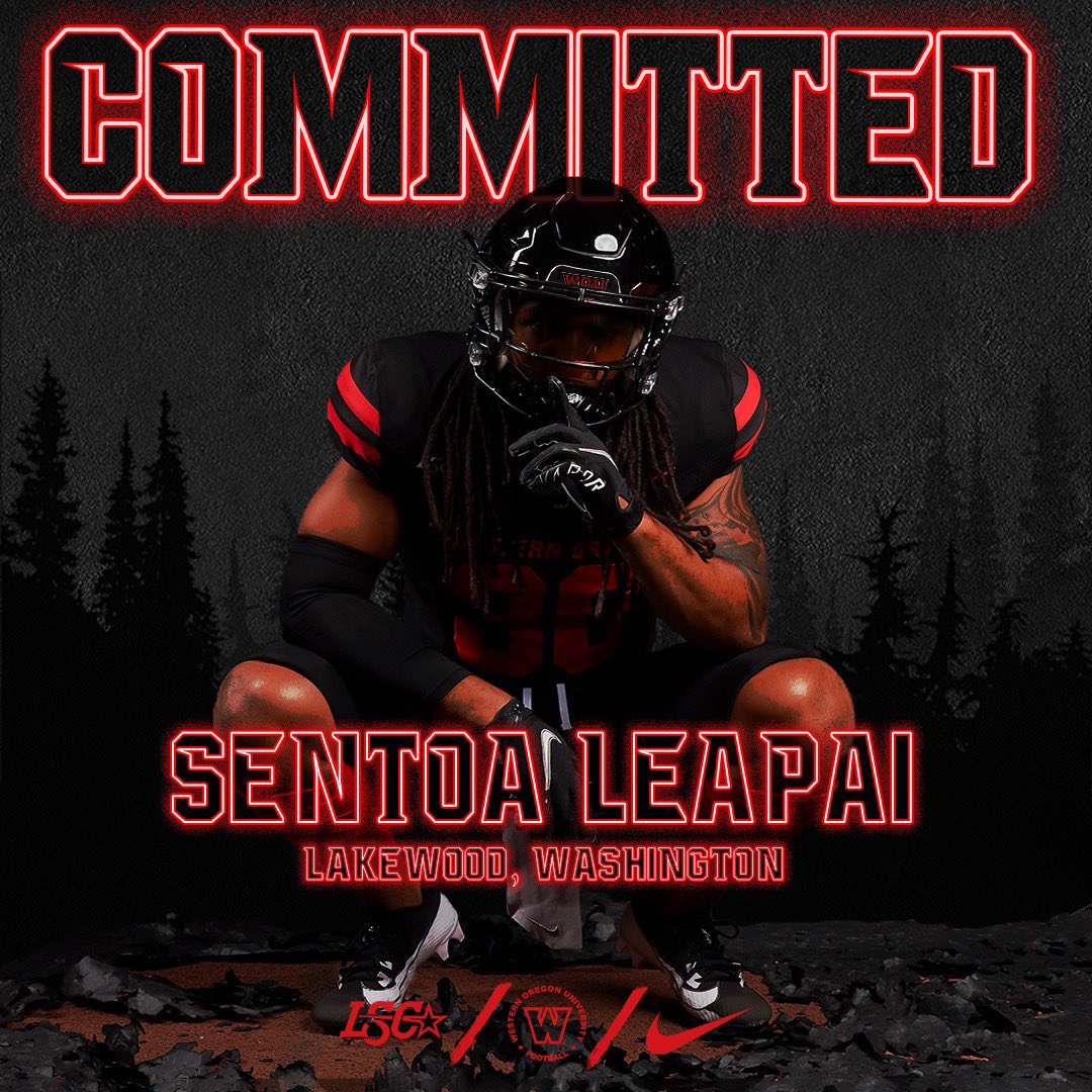Sentoa Leapai (@leapaisentoa) on Twitter photo Glory to God for such an opportunity. I’m blessed to say that I am committing to Western Oregon University, Go Wolves!!!🐺 ❤️🖤
@lakescoachmills <a href="/MattOverlin/">Matt Overlin</a> <a href="/WestbrookCoach/">Coach Westbrook</a> <a href="/LakesFB/">Lakes Football</a> <a href="/CaliDQ/">DeQuin Evans</a> Glory to God for such an opportunity. I’m blessed to say that I am committing to Western Oregon University, Go Wolves!!!🐺 ❤️🖤
@lakescoachmills <a href="/MattOverlin/">Matt Overlin</a> <a href="/WestbrookCoach/">Coach Westbrook</a> <a href="/LakesFB/">Lakes Football</a> <a href="/CaliDQ/">DeQuin Evans</a>