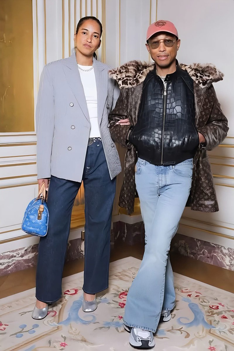 TheCultureRef's tweet photo. Can’t even lie…in this photo Pharrell makes this Louis Vuitton coat look like a Baby Phat jacket.. 🙆🏾‍♂️ https://t.co/SeTKTxg7zw