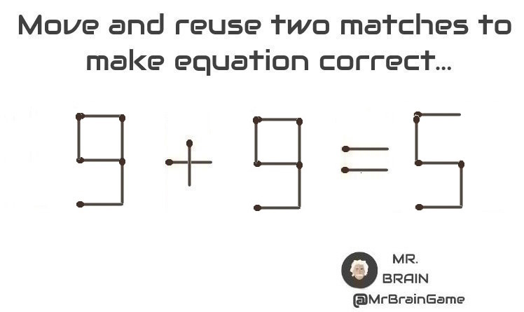 MrBrainGame's tweet photo. #matches #puzzle #MrBrainGame #math https://t.co/ZszbUARZfM