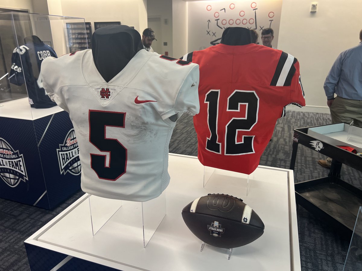 NCC Cardinals (@ncc_athletics) on Twitter photo Among the newest exhibits at <a href="/cfbhall/">College Football Hall of Fame</a> in Atlanta - a commemorative Stagg Bowl LI game ball and game-worn jersey of two-time Gagliardi Trophy winner Luke Lehnen!
#WeAreNC #d3fb <a href="/football_ncc/">NCC Football</a> <a href="/NCAADIII/">NCAA Division III</a> Among the newest exhibits at <a href="/cfbhall/">College Football Hall of Fame</a> in Atlanta - a commemorative Stagg Bowl LI game ball and game-worn jersey of two-time Gagliardi Trophy winner Luke Lehnen!
#WeAreNC #d3fb <a href="/football_ncc/">NCC Football</a> <a href="/NCAADIII/">NCAA Division III</a>
