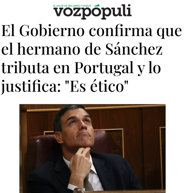 -Un youtuber que no cobra un euro de dinero público español y decide irse a vivir a Andorra: "Es un jeta. Es un insolidario"

-David Sánchez, que cobra de los impuestos de todos los españoles y no paga un euro en impuestos en España: "Es legal y ético. No tenemos nada que decir"