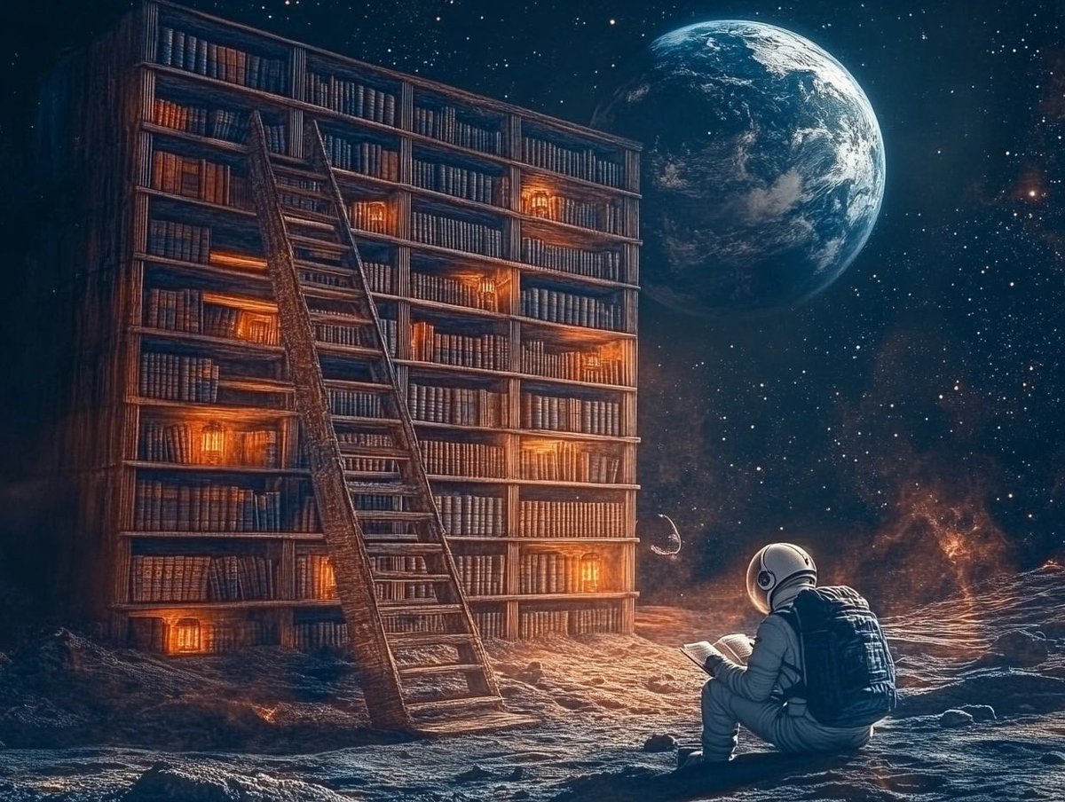 DirkBartz's tweet image. The universe is a library, and books are its stars. Each one holds a story waiting to be explored. 📚🌌
#CosmicLibrary #InfiniteKnowledge #AIArt #Midjourney #eTatos