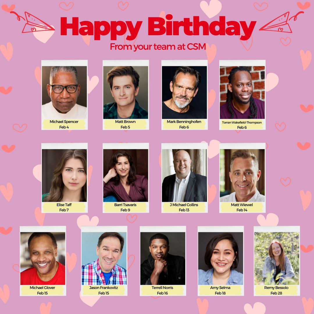 Join us in celebrating our talent with February birthdays! 🥳🌹✨💌

#birthdays #februarybirthdays #valentines #february #voiceovertalent #birthday #birthdaycelebration #celiasiegelmanagement