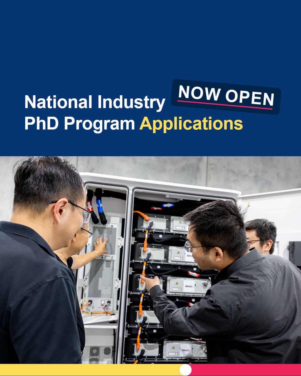 Applications are open for the National Industry PhD Program.  

The program allows PhD candidates to undertake industry-focused research projects and develop their skills to better translate research into new products and services.  

Apply now: srkr.io/6016kgw