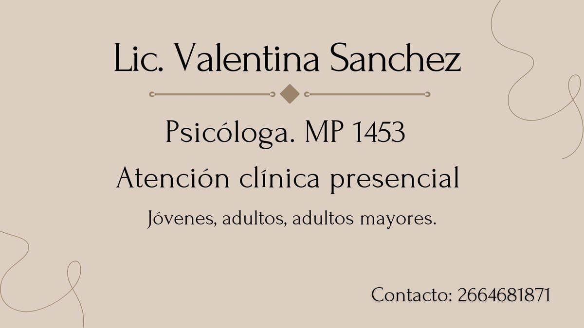 Atención clinica presencial en San Luis Capital y virtual a todo el mundo. 
Agenda abierta-turnos disponibles.

Me ayudas un montón compartiendo! 

Contacto: 2664681871
