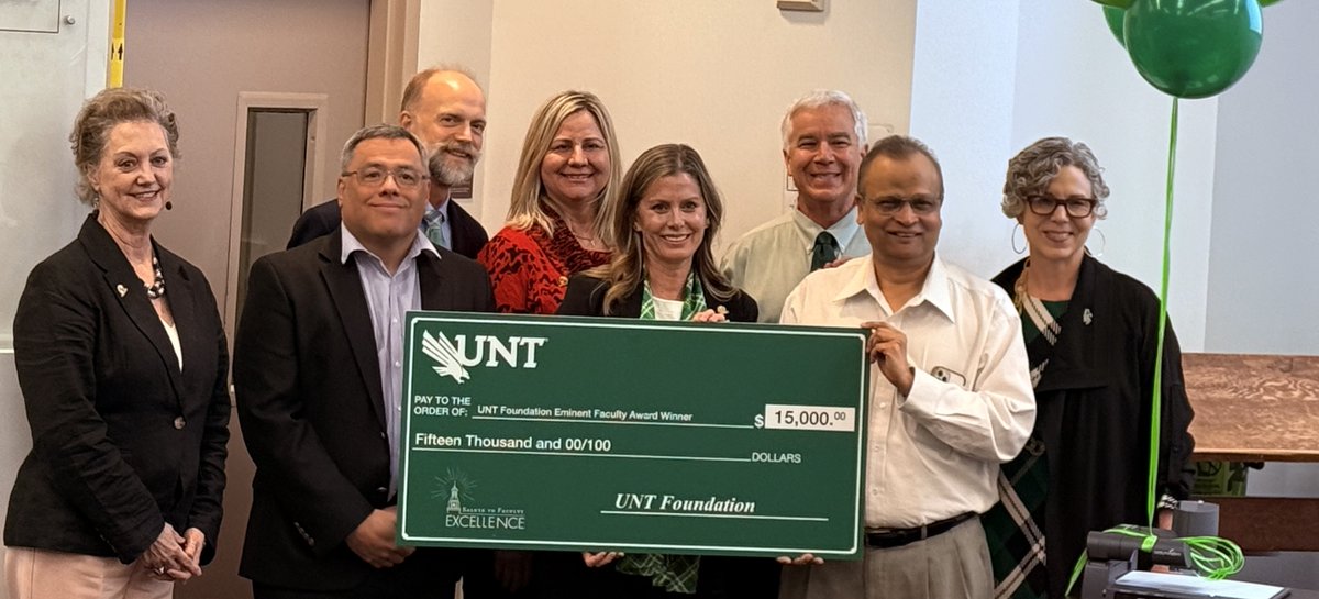 UNT Department of Chemistry (@untchemistry) on Twitter photo Huge congrats to <a href="/UNTChemistry/">UNT Department of Chemistry</a> Professor Francis D'Souza, 2025 winner of the UNT Foundation Eminent Faculty Award - UNT's highest honor for faculty! Huge congrats to <a href="/UNTChemistry/">UNT Department of Chemistry</a> Professor Francis D'Souza, 2025 winner of the UNT Foundation Eminent Faculty Award - UNT's highest honor for faculty!