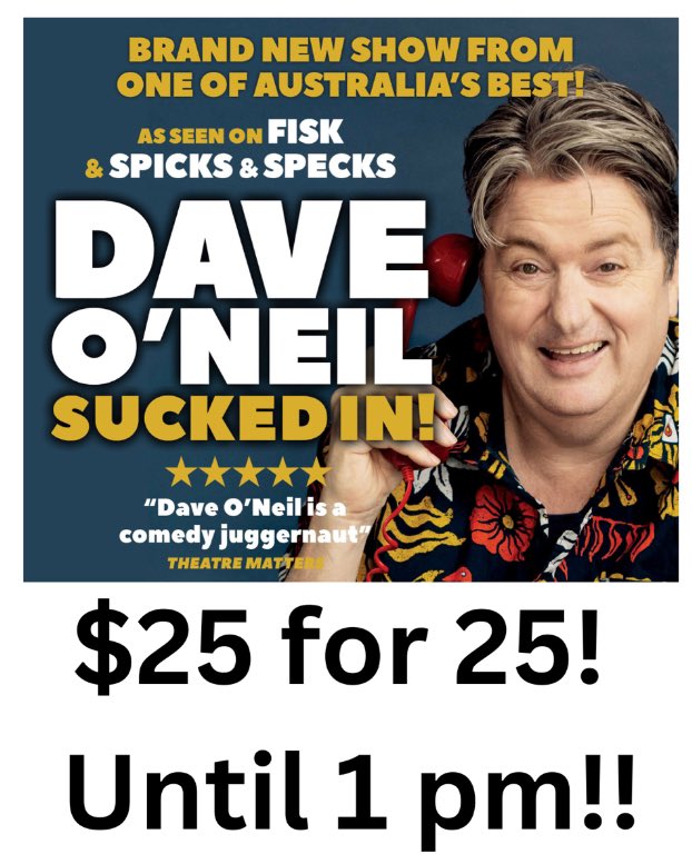 Special offer tor melb ! Part of <a href="/micomfestival/">Melbourne International Comedy Festival</a>  get on board !