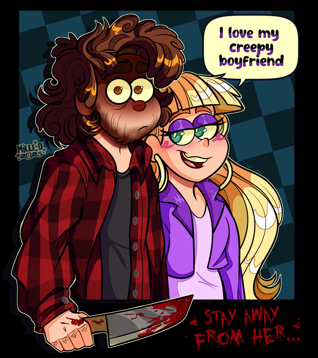 MilleDPurple's tweet image. A redraw of a possessive bf or something …. 💀🔪
#dipcifica #GravityFalls #fanart