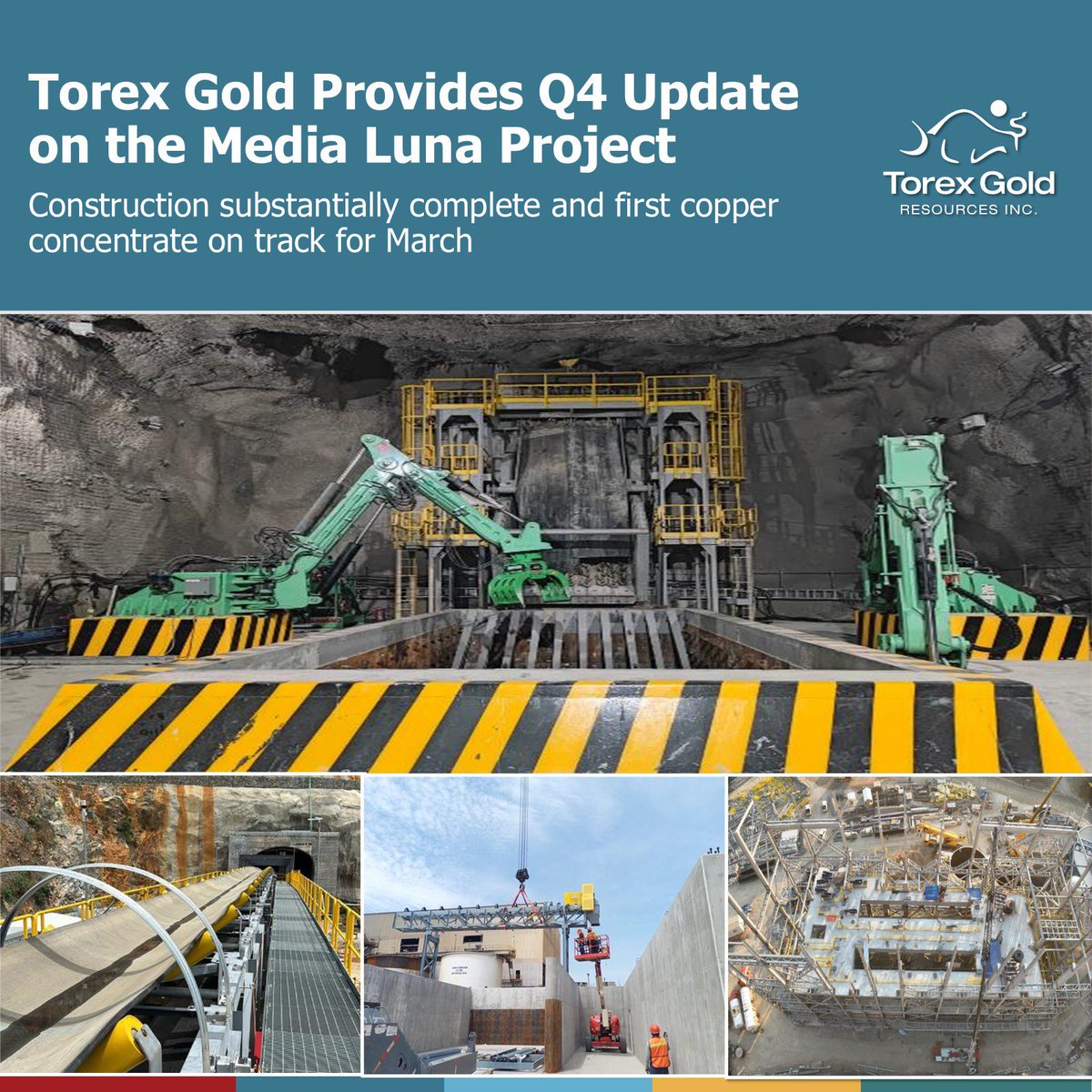 We have released the latest update on our Media Luna Project, which is on track to produce first copper concentrate by the end of Q1 2025. Read more here: torexgold.com/news-and-media…