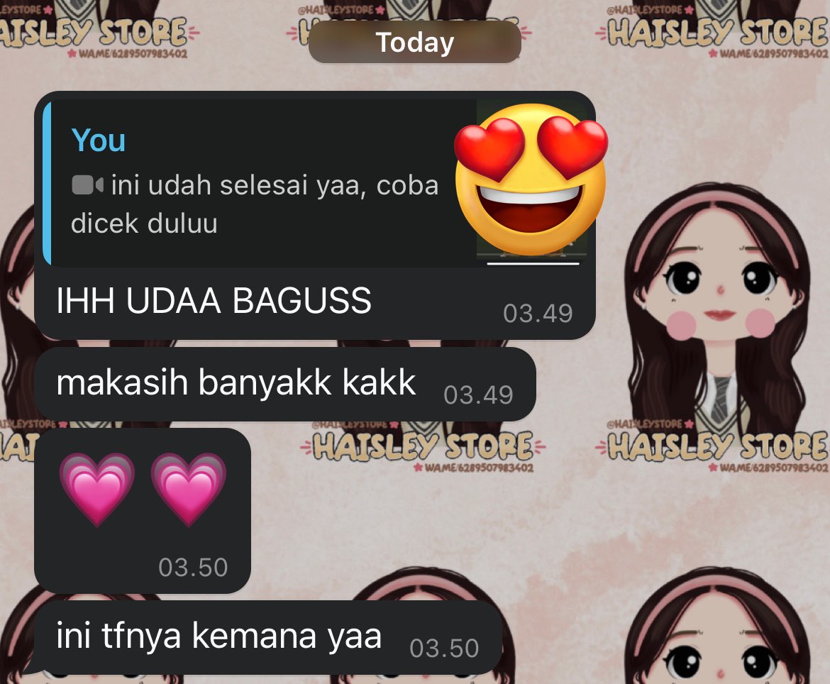 haisleystore's tweet image. testi pagi ini 🥺 gemesss banget custkuu 😭💗