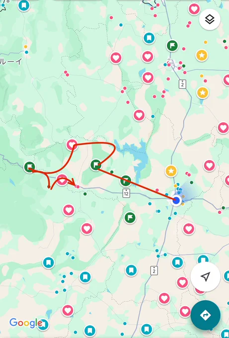 おはようございます寒いです。北に行くほど寒くなってる気がする本日はここコンケーンより西に向かいます。山エリアなのでもっと寒い予感。ピン同士は近くても山のせいでかなり回り道せねばならず、移動に時間がかかりそう。予定通り目的地に辿り着けますように。頑張るぞい 