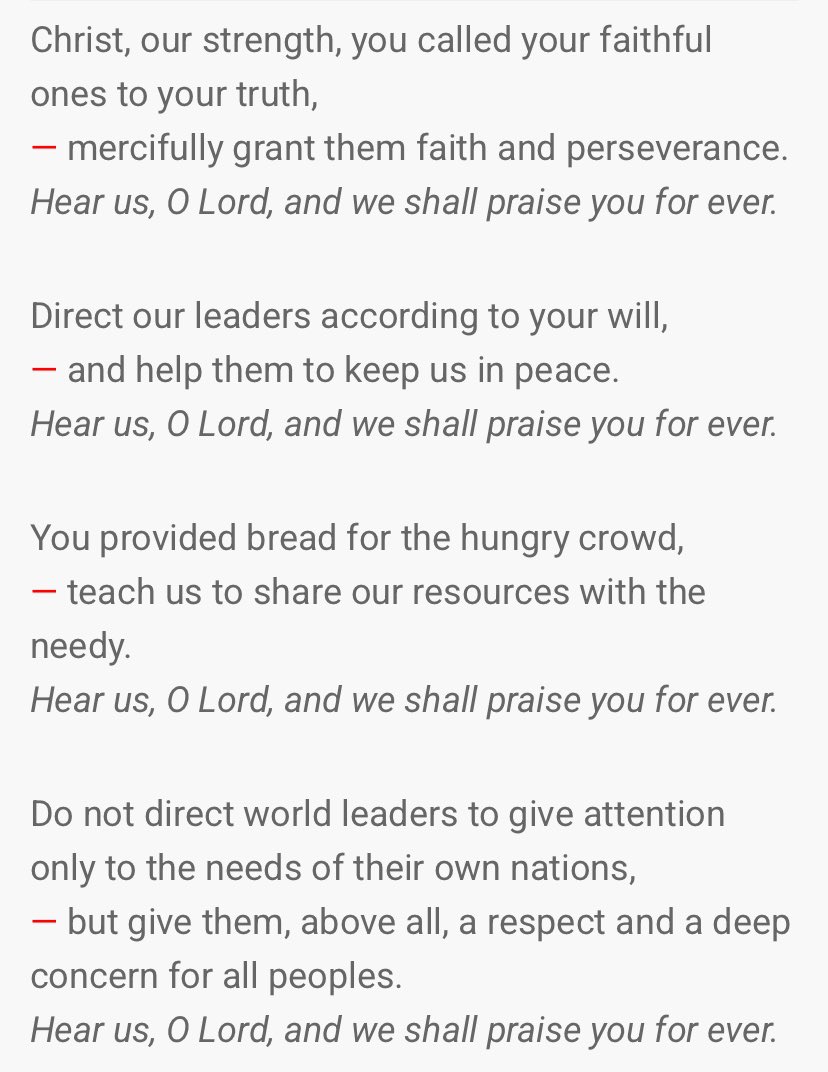 intercessions from this evening's prayer of the whole Church weigh in on the controversy 👀