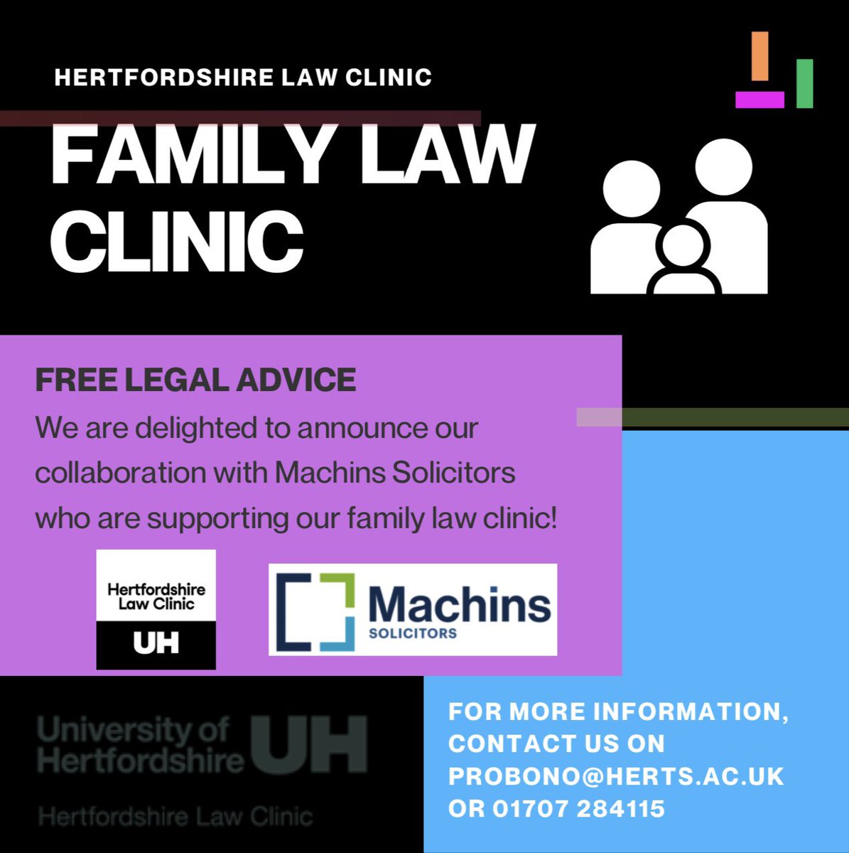 We are delighted to announce our collaboration with <a href="/MachinsLaw/">Machins Solicitors</a> who are supporting our family law clinic. We could not provide this service without the support of dedicated lawyers, thank you so much for your support, specifically <a href="/Joe_C_Law/">Joe</a>!