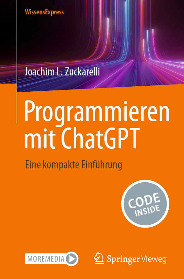 jsugarelli's tweet photo. Finally here! My new book "Programmieren mit ChatGPT - eine kompakte Einführung" (in German) published by Springer.

Working with code is certainly currently the "killer application" for artificial intelligence (AI), nowhere else does the most powerful tool humans have ever created shine more than here. AI has saved me countless hours of work on many projects and even made things possible that I would otherwise not have been able to do on my own.

This compact book introduces you to working with artificial intelligence for programming/code development, whether you're using ChatGPT, Claude, another general chatbot, or a specialized tool like Cursor (which I use a lot).

The focus is on fundamental techniques and concepts that will be relevant in the longer term, even in the fast-paced AI business.

Some highlights:
- The age of artificial intelligence
- Risks and opportunities for developers: 10 hypotheses
- How Large Language Models work (in detail and from a bird's eye view)
- Common tools and their most important features
- Tips for formulating effective prompts
- 9 fields of application for artificial intelligence in development (with numerous prompt suggestions and examples)
- GitHub repository with further resources and important additions and developments that have arisen after the editorial deadline.

The book is aimed at both beginners and experienced developers who want to start working with AI.

Many thanks to Leonardo Miller and the whole @SpringerVieweg team in the background for once again making a great book project possible!

The book
- at Springer: https://t.co/eEGZJVukVf
- at Amazon: https://t.co/hKN6qHseCz

#ki #chatgpt, #coding #softwaredevelopment #bi #claude #cursor