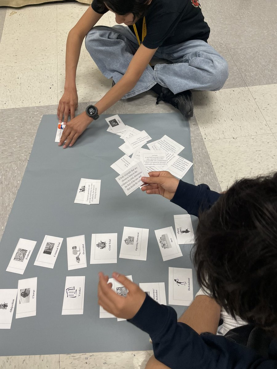 HHSCTE23's tweet photo. Principles of law students matching court systems vocabulary. https://t.co/aAVciySxP1