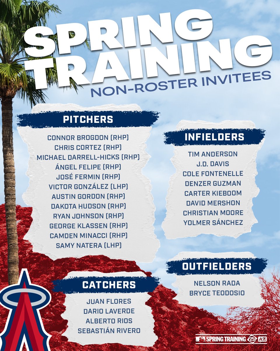 The Angels have announced 26 non-roster players invited to 2025 Spring Training.