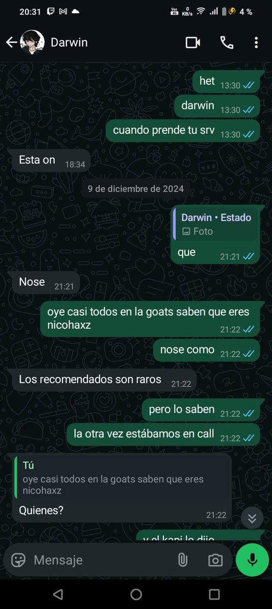 bueno @NicoHaxz como eres tan buen amigo y además te aprovechas de pelowisa pues bueno ahora di que eres Darwin no? (si digo cosas malas de kapi en ese tiempo estaba peleado con el btw)