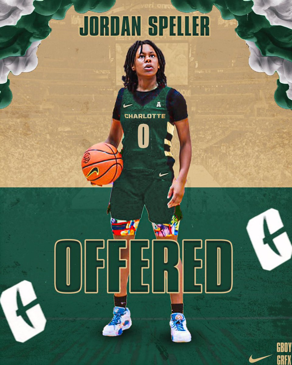 Jordan Speller (@jordanspeller3) on Twitter photo After a great conversation with <a href="/CoachTReed/">Coach Tomekia Reed</a> of <a href="/unccharlotte/">UNC Charlotte</a>
I’m excited to receive a scholarship offer!
Let’s go 49’ers!! After a great conversation with <a href="/CoachTReed/">Coach Tomekia Reed</a> of <a href="/unccharlotte/">UNC Charlotte</a>
I’m excited to receive a scholarship offer!
Let’s go 49’ers!!