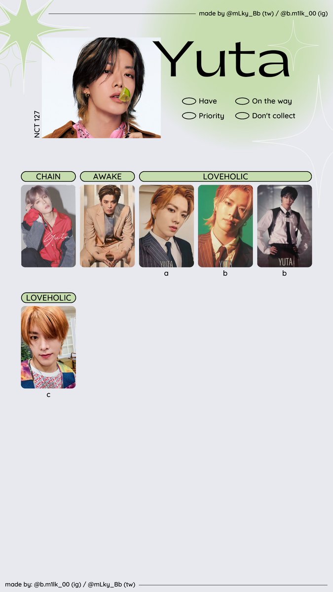 NCT 127 - YUTA photocard template · Update : Walk + Depth + The