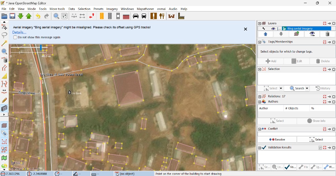 _Hijab_Girl1's tweet photo. Day 4 of 28 days Mapping Challenge 🗺️ 
Today I mapped some buildings using the JOSM Editor.
@OSMGhana 
#28DaysMapping Challenge #OSM #MapWithLove #MapChallenge #28for28 #OSMGhana https://t.co/drQIAlWXN6