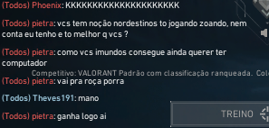 ziscoty's tweet photo. Se liga nesse paulista frustrado com o nordeste no #VALORANT se liga ai @RiotGamesBrasil @VALORANTBrasil @VALORANT alem de smurf HORRIVEL tava tiltando KKKKKKKKKKKKKKKK a thread https://t.co/iQSygL59A0