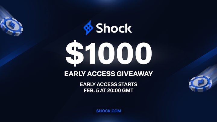 ⚡ $1000 Giveaway ⚡

To celebrate the Shock's Early Access Beta on Feb. 5 at 20:00 GMT, we're dropping 💰

How to enter:
✔ Follow us
✔ Like &amp; share
✔ Tag a friend

10 winners get $100 each!

Winners notified on Feb 6, 2025. Prizes credited to Shock balance after beta launch.
