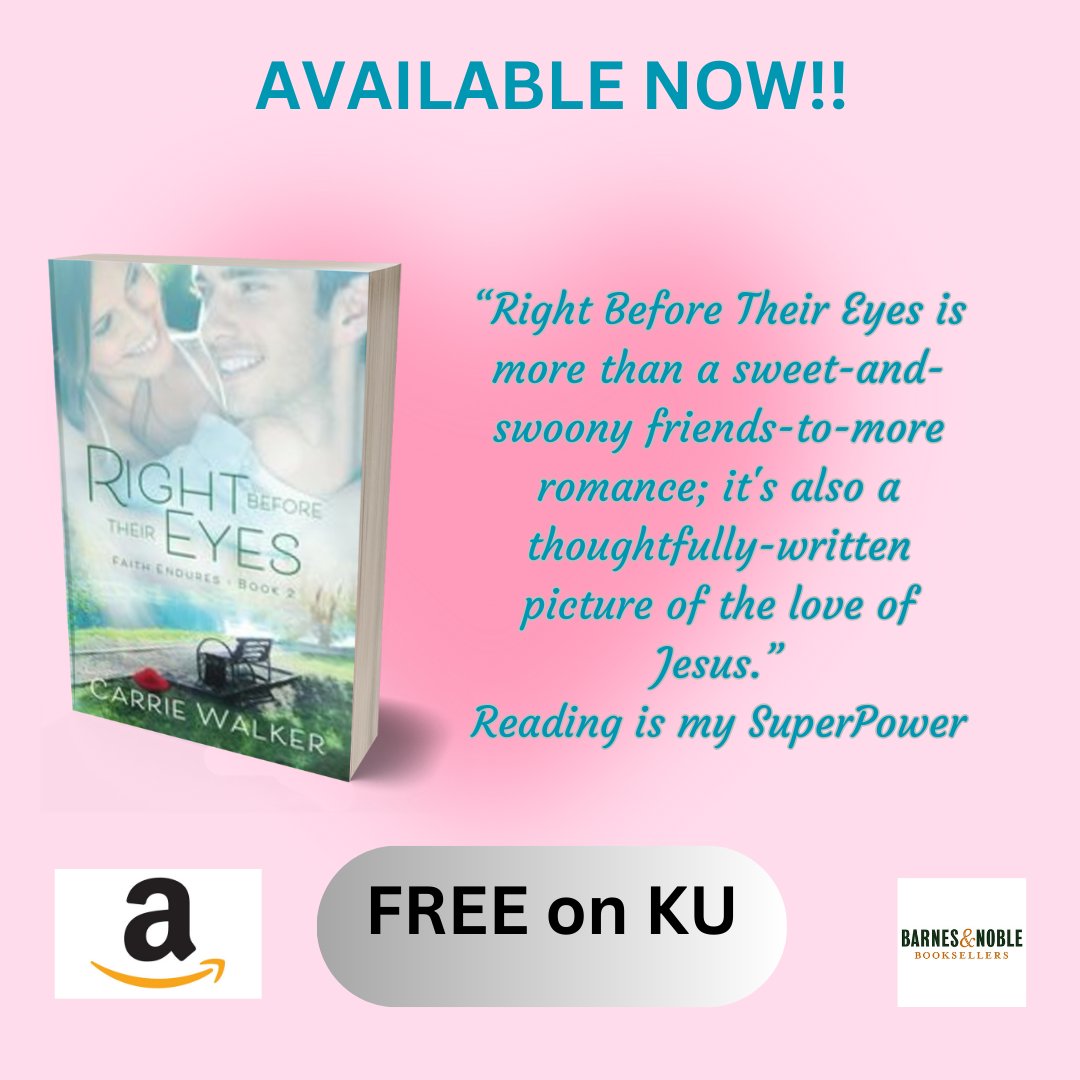 Deena Adams (@deenamadams) on Twitter photo Right Before Their Eyes by <a href="/cwalkerauthor/">Carrie Walker</a> releases today!! Check out this friends-to-more Romantic Women's fiction that tugs the heart and shows God working, even when you can't see it.
Purchase your copy here: a.co/d/iN3qdLr
#contemporaryromance Right Before Their Eyes by <a href="/cwalkerauthor/">Carrie Walker</a> releases today!! Check out this friends-to-more Romantic Women's fiction that tugs the heart and shows God working, even when you can't see it.
Purchase your copy here: a.co/d/iN3qdLr
#contemporaryromance