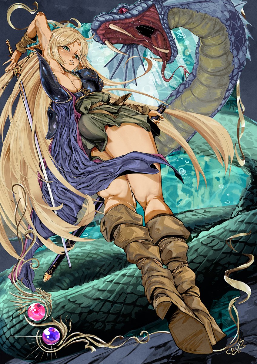 VileCrois's tweet photo. I hear it's the year of the snake, have a Deedlit https://t.co/5zvLFOgQE1