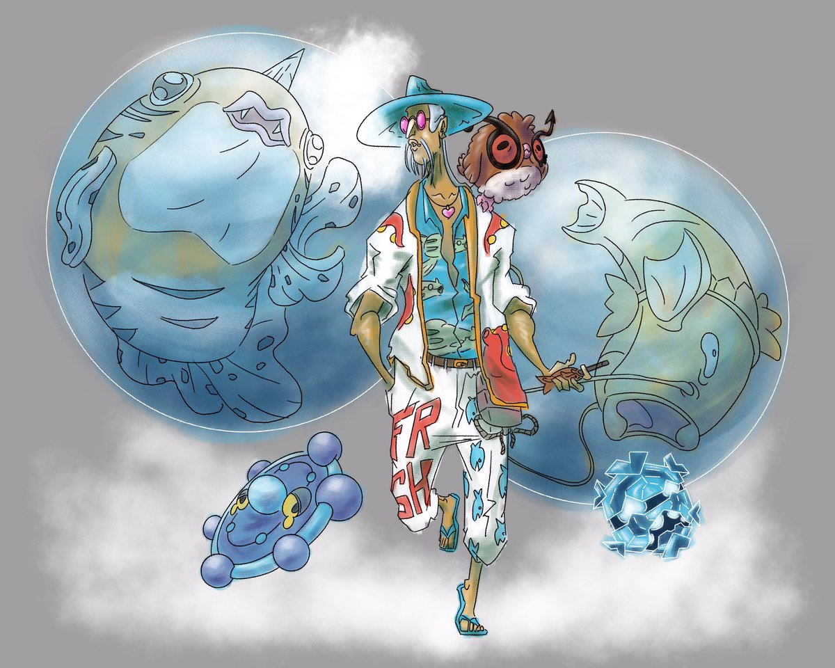 frogjacket3's tweet photo. It’s my Pokémon DnD character: Nori the Water Ninja! https://t.co/q5hb3jdFWL