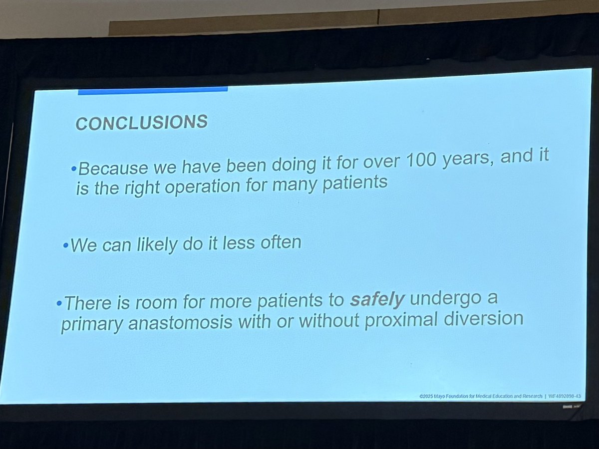 Amit Merchea (@merchea_md) on Twitter photo .<a href="/JustinBradyMD/">Justin Brady</a> on when and when not to do Hartmann. Patient selection is key. Sometimes it’s still necessary. But better stoma free survival without. <a href="/MayoClinic/">Mayo Clinic</a> #MayoISS25. .<a href="/JustinBradyMD/">Justin Brady</a> on when and when not to do Hartmann. Patient selection is key. Sometimes it’s still necessary. But better stoma free survival without. <a href="/MayoClinic/">Mayo Clinic</a> #MayoISS25.