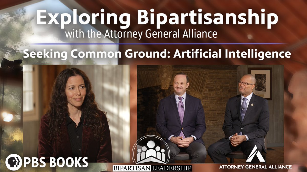 PBS Books (@pbsbooks) on Twitter photo AI is reshaping our world—who’s keeping it in check? TONIGHT at 8 PM ET, join Exploring Bipartisanship with <a href="/AGAlliance1/">Attorney General Alliance</a>!
🎙️ Michal Lev-Ram talks with AG Aaron D. Ford (D-NV) & AG Alan Wilson (R-SC) on AI policy, safety & innovation.
📲 Watch & join: youtube.com/c/PBSBooks AI is reshaping our world—who’s keeping it in check? TONIGHT at 8 PM ET, join Exploring Bipartisanship with <a href="/AGAlliance1/">Attorney General Alliance</a>!
🎙️ Michal Lev-Ram talks with AG Aaron D. Ford (D-NV) & AG Alan Wilson (R-SC) on AI policy, safety & innovation.
📲 Watch & join: youtube.com/c/PBSBooks
