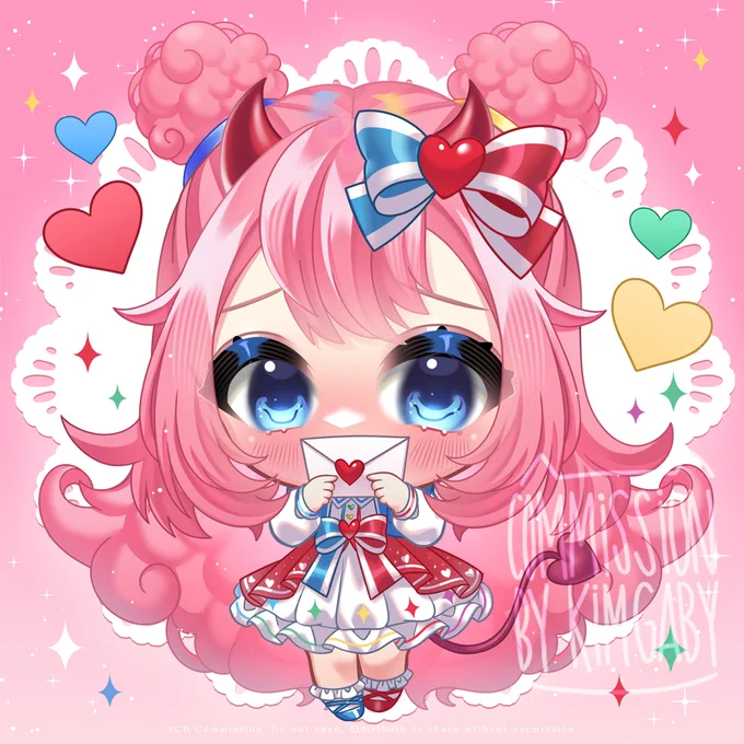 The first 3 YCH Chibi Valentine comms were delivered today~ o(^▽^)oThank you so much for ordering via VGen LOVE THE RESULTS, THEY ARE SUUUPER CUTE (^∀^●)ノシ#vgen #vgenopen #vgencomm #ych #ychchibi #ychvalentine #louettetheclown #ketznii #mitchiesoren 