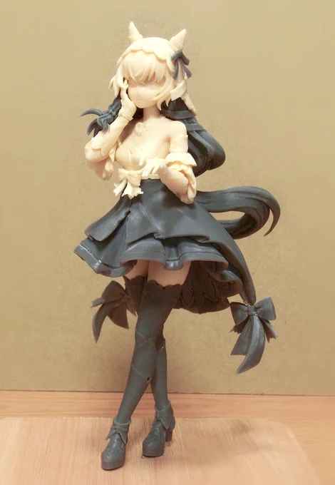 新作スティルインラブはこんな感じです。今回は全パーツ3Dプリンタ出力パーツキットとなります。笑顔・本能解放顔の表情替えパーツとデカールが付属肌色部分のみカラーパーツを採用しております。(写真と配色は異なります)#WF2025W #ウマ娘 