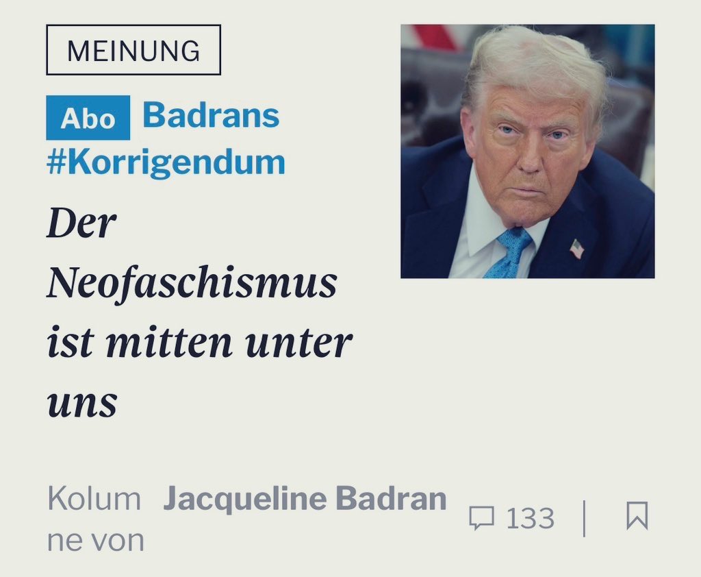 Voegizug's tweet photo. Geisteshaltung + Methoden haben einen Namen:

Neofaschismus

In DE heiss das dann:
@AfD

In AT:
@FPOE_TV

und in der CH:
@SVPch

😩🐽🤮🐽😩

——————

Badrans #Korrigendum

Der Neofaschismus ist
mitten unter uns

1/24

Es gibt nichts zu verharmlosen.

Trump zerstört gerade alles, https://t.co/0qdQy1M1SC