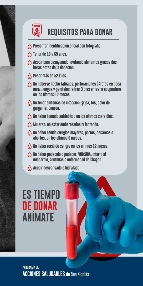 ¡Donación Altruista, Salva Vidas!🩸💉

Únete a nuestra Campaña de Donación de Sangre ➡️el 6 de febrero de 9:00 a 13:00 hrs en 📍Musan Salón Terraza.

➡️Más información: 8181581356 / 8181581309

¡Tu donación puede salvar una vida!