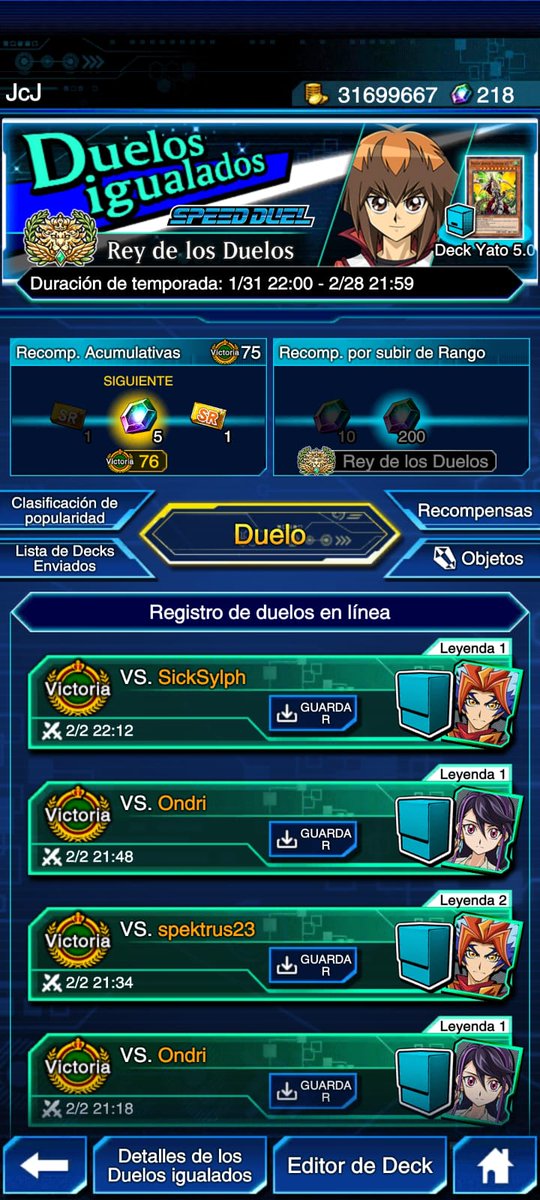 XxYATOGAMIxX's tweet photo. January. King Of The Games 2025: 75 wins

Hero 9 Current winning streak I will keep trying as the deck is good. https://t.co/GVq53aUwIN