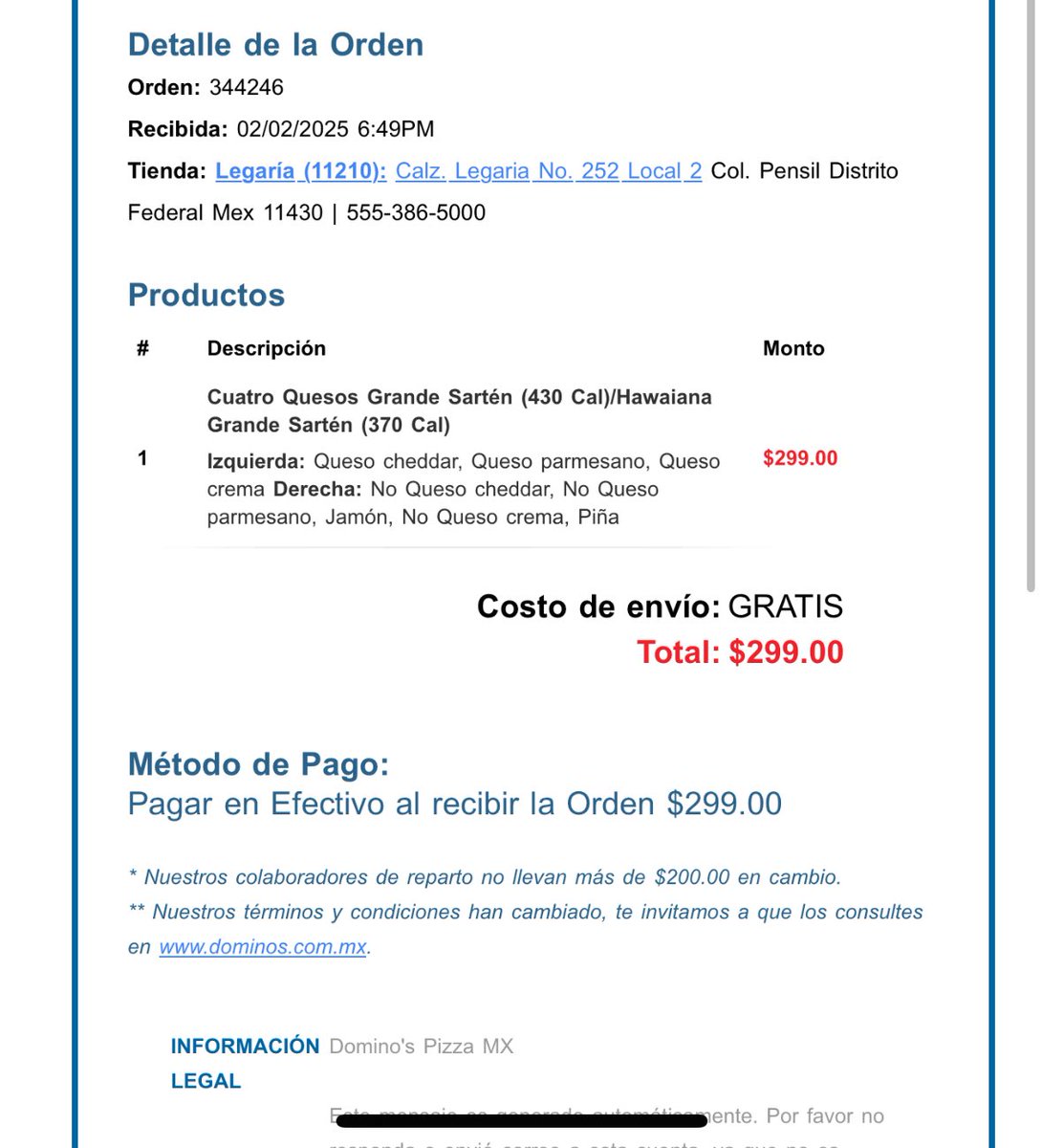 FABIOLAM1909's tweet photo. @dominos @somosalsea pésimo servicio de su sucursal Legaria , acaban de llamar para cancelar mi pedido después de una hora que lo hice en línea , que por saturación!!! Así pretenden subir sus ventas ?? https://t.co/pQaOn1fMaF