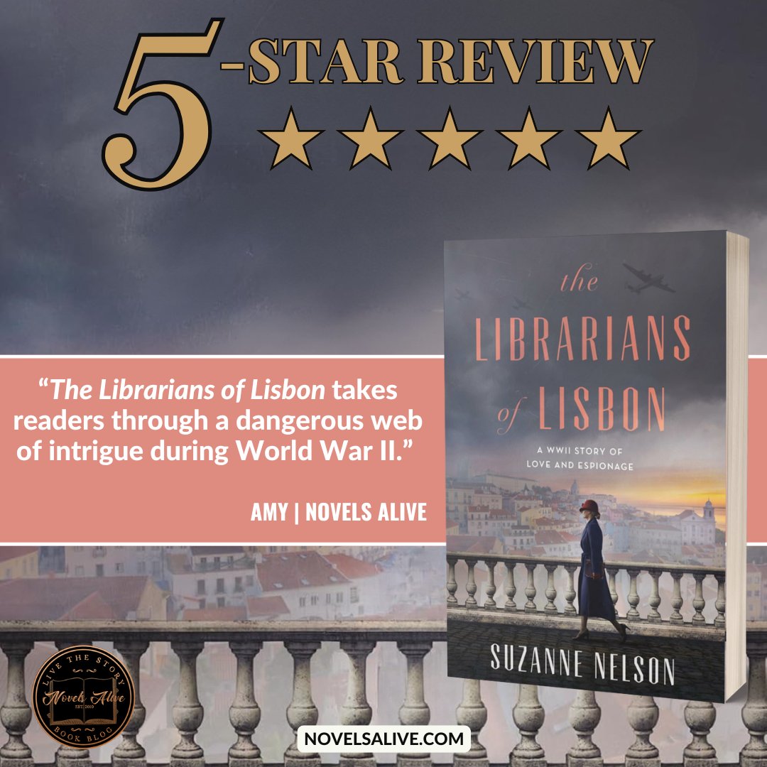 5-STAR REVIEW🌟🌟🌟🌟🌟: THE LIBRARIANS OF LISBON by Suzanne Nelson <a href="/snelsonbooks/">Suzanne Nelson</a> <a href="/zandoprojects/">Zando</a> 

👉THE LIBRARIANS OF LISBON takes readers through a dangerous web of intrigue during World War II. bit.ly/42IaJGj #bookreview #historicalfiction #WWII #Books #iamreading
